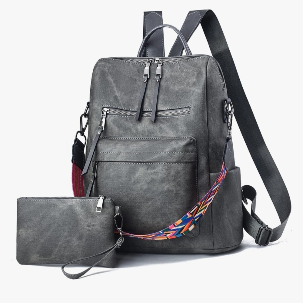 Active USA Charcoal Backpack with Colorful Strap